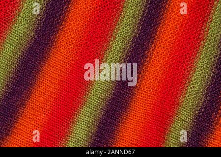 Stricken wolle Textur. Stoff grün Hintergrund. Helle Farben in warmen natürlichen Stoff. Stockfoto