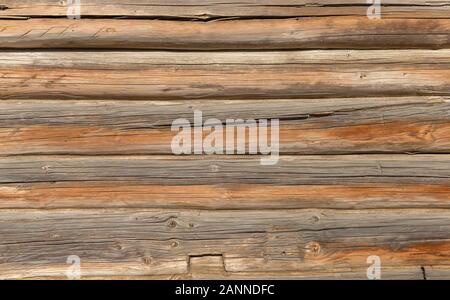 In der Nähe der Wand des ländlichen Haus aus Baumstämmen. Stockfoto