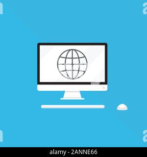 Globus in das Symbol Monitor. Element der Web Icon für mobile Konzept- und Webanwendungen. Isolierte Kugel in das Symbol Monitor kann verwendet werden. Web und Mobile auf Weiß Stock Vektor