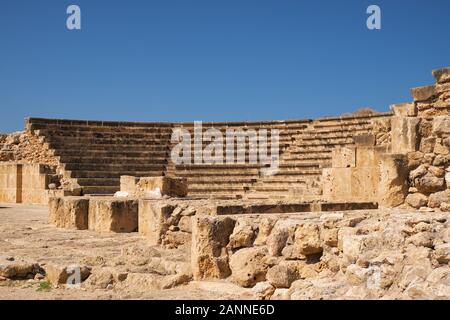 Paphos Odeum - die Reste der antiken Theater. Paphos Archäologischen Park. Zypern Stockfoto