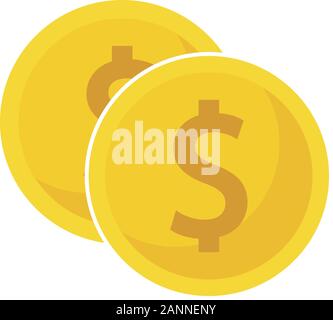Münzen mit Dollarzeichen Geldscheinen. Vector EPS 10. Stock Vektor