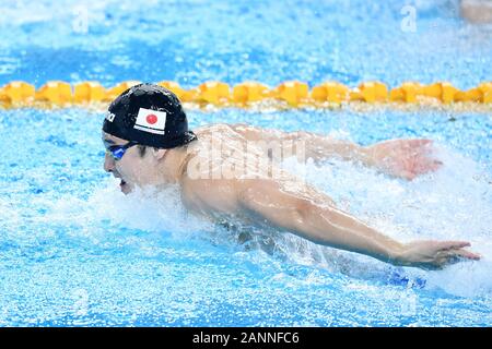 Peking, China. 18 Jan, 2020. Seto Daiya von Japan konkurriert, während die Männer 200m medley Finale der Champions Schwimmen FINA-Serie 2020 in Peking, 18.01.2020. Credit: Ju Huanzong/Xinhua/Alamy leben Nachrichten Stockfoto