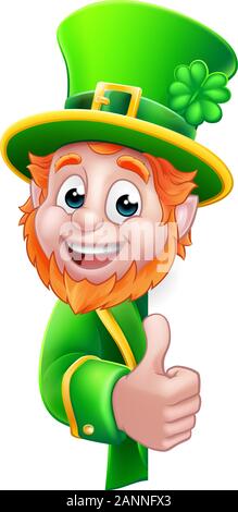 Leprechaun St Patricks Day Cartoon Zeichen Stock Vektor
