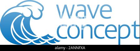 Wave Meerwasser Symbol Konzept Stock Vektor