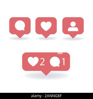 Benachrichtigungen Symbol Wie Sprechblase Wie Icon Mit Herz Stock Vektorgrafik Alamy