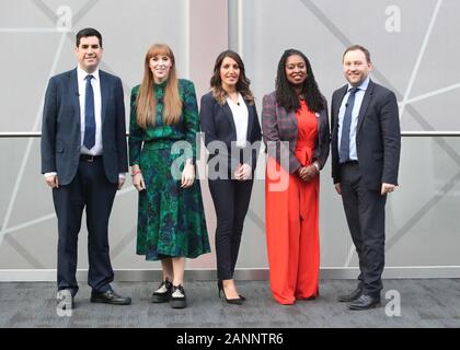 (Von links nach rechts) Richard Burgon, Angela Rayner, Celina CEL Allin-Khan, Dawn Butler und Ian Murray, bevor die stellvertretende Führung der Labour-Partei husting im ACC Liverpool. Stockfoto