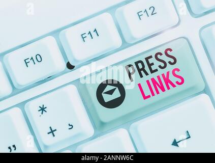 Text Zeichen angezeigt Presse Links. Business Foto Text soll ein Ort s analysisipulate ist das Ranking in Google Suche Stockfoto