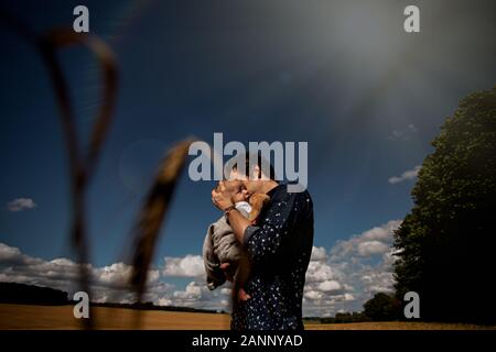 Baby Portrait Fotografie im Freien Stockfoto