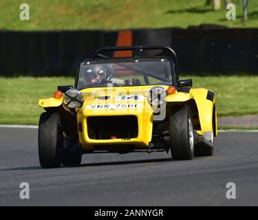 Chris Holland, Lotus Seven S4, HSCC 70's Road Sport Meisterschaft, Produktion Sport und GT-Fahrzeuge, Rennen, Autorennen, Autos, HSCC Legenden von Brands Hatch Su Stockfoto