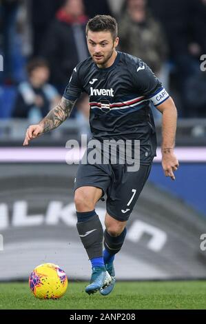 Rom, Italien. 18 Jan, 2020. Karol Linetty von Sampdoria in der Serie A Match zwischen Latium und Sampdoria im Stadio Olimpico, Rom, Italien Am 18. Januar 2020. Foto von Giuseppe Maffia. Credit: UK Sport Pics Ltd/Alamy leben Nachrichten Stockfoto