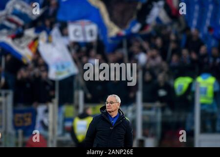 Rom, Italien. 18. Jan 2020. Claudio Ranieri Manager von Sampdoria in der Serie A Match zwischen Latium und Sampdoria im Stadio Olimpico, Rom, Italien Am 18. Januar 2020. Credit: Giuseppe Maffia/Alamy leben Nachrichten Stockfoto