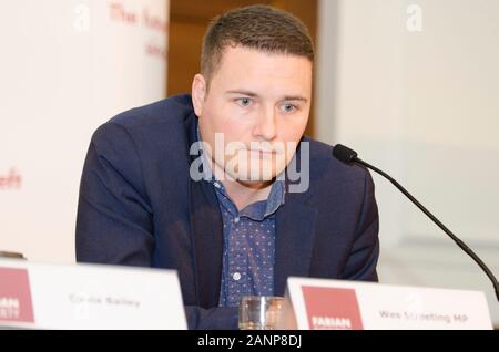 London, Großbritannien, 18. Jan 2020 Wes Streeting MP, Ilford, Norden, Adressen der Fabian neues Jahr Konferenz. Credit: Prixpics/Alamy Leben Nachrichten. Stockfoto