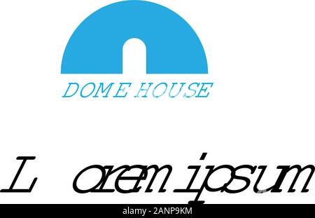 Logo Design mit eskimo Symbol House, blaue Farbe Stock Vektor