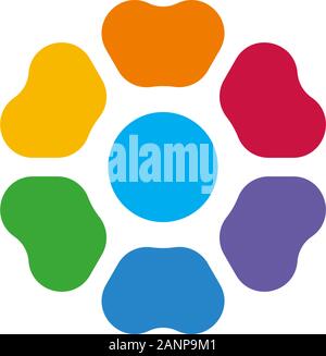 Logo Design mit bunten Kreis Symbol. Vektor icon Stock Vektor
