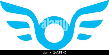 Abstrakte Wing Logo Design mit Kreis und blaue Farbe für Ihr Business Logo Stock Vektor
