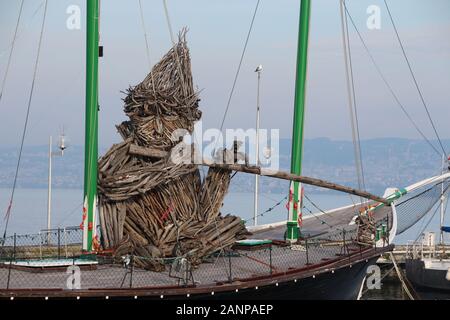 Flöte spielen" FLOTTINS" in Evian-les-Bains Stockfoto