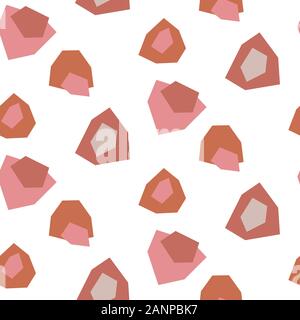 Schneiden Sie das Papier abstrakte Flecken moderne Formen nahtlose Muster. Erröten Hellbraun wiederholen Hintergrund für Verpackung, Textil- und print Design. Stock Vektor