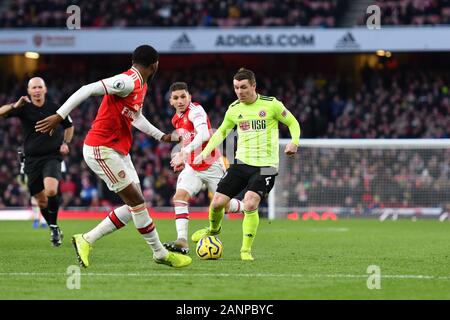 LONDON, ENGLAND - 18. JANUAR John Fleck von Sheffield in Aktion während der Premier League Spiel zwischen Arsenal und Sheffield United im Emirates Stadium, London am Samstag, den 18. Januar 2020. (Credit: Ivan Jordanov | MI Nachrichten) das Fotografieren dürfen nur für Zeitung und/oder Zeitschrift redaktionelle Zwecke verwendet werden, eine Lizenz für die gewerbliche Nutzung Kreditkarte erforderlich: MI Nachrichten & Sport/Alamy leben Nachrichten Stockfoto