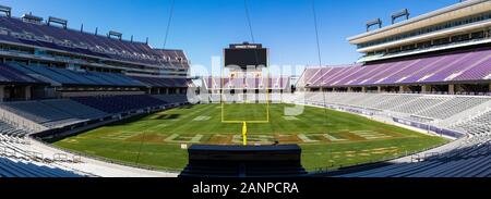 Ft. Worth, TX/USA - Januar 11, 2020: Amon G. Carter Stadium auf dem Campus der Texas Christian University, TCU. Stockfoto