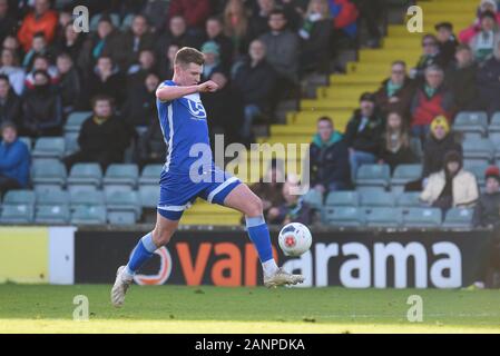 Huish Park, Yeovil, 18. Januar 2020. Mark Shelton von Hartlepool United während des Vanarama nationalen Liga Match zwischen Yeovil Town und Hartlepool United an Huish Park, Yeovil am Samstag, den 18. Januar 2020. (Credit: Paul Paxford | MI Nachrichten & Sport) Credit: MI Nachrichten & Sport/Alamy leben Nachrichten Stockfoto