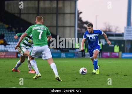 Huish Park, Yeovil, 18. Januar 2020. Nicky Featherstone von Hartlepool United während des Vanarama nationalen Liga Match zwischen Yeovil Town und Hartlepool United an Huish Park, Yeovil am Samstag, den 18. Januar 2020. (Credit: Paul Paxford | MI Nachrichten & Sport) Credit: MI Nachrichten & Sport/Alamy leben Nachrichten Stockfoto