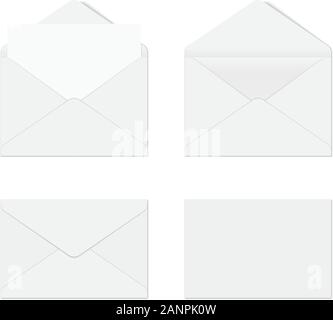 Mockup realistische Umschläge. Vector Illustration auf weißem Hintergrund. Stock Vektor
