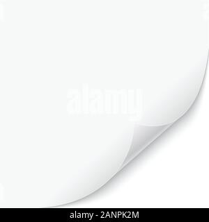 Leere transparente Blatt Papier mit Umblättern. isolierte Vector Illustration auf weißem Hintergrund. Stock Vektor