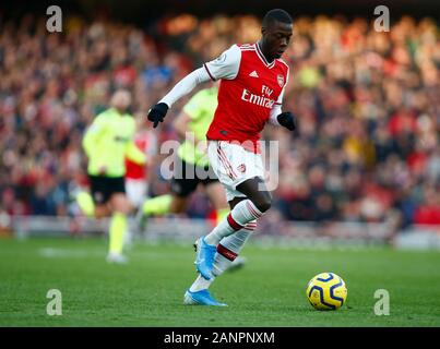 Das Emirates Stadium, London, UK. 18. Jan 2020. Nicolas Pepe von Arsenal in der englischen Premier League Spiel zwischen Arsenal und Sheffield United am 18. Januar 2020 im Emirates Stadium in London, England. Foto von AFS/Espa-Images) Stockfoto