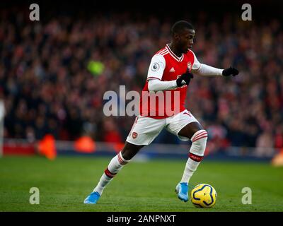 Das Emirates Stadium, London, UK. 18. Jan 2020. Nicolas Pepe von Arsenal in der englischen Premier League Spiel zwischen Arsenal und Sheffield United am 18. Januar 2020 im Emirates Stadium in London, England. Foto von AFS/Espa-Images) Stockfoto