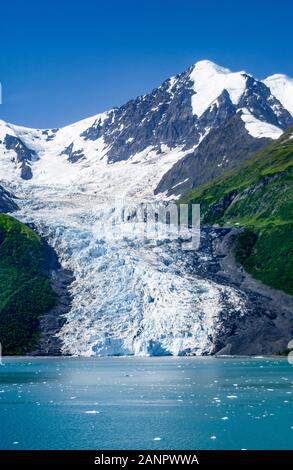 Vassar Gletscher im College Fjord, Prince William Sound, Alaska, USA. Stockfoto