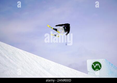 Südtirol, Italien. 18 Jan, 2020. Gesamtsieger Ruud Birk aus Norwegen - nahm den 2. Platz auf der FIS Slopestyle Freeski Welt Cup am 18.01.2020 in der Seiser Alm (Seiser Alm) Snowpark, Italien. Credit: AlfredSS/Alamy leben Nachrichten Stockfoto