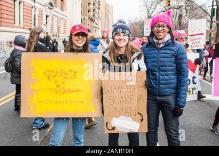 Manhattan, New York, USA - 18. Januar 2020: der Frauen März, New York City. Stockfoto