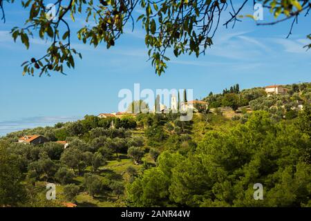 Stari Bar (alte Bar), Montenegro, die verschiedenen Berg- und Vorort Blick von den Mauern der antiken Stadt Festung, ein Freilichtmuseum, wichtige Med Stockfoto