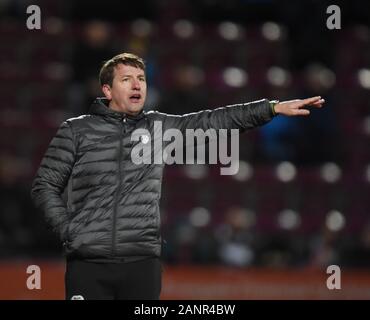 Tynecastle Park, Edinburgh, Schottland. UK. Jan 2020 18. Herzen vs Airdrie.. William Hill Scottish Cup binden. Herzen Manager Daniel Stendel. Quelle: Eric mccowat/Alamy leben Nachrichten Stockfoto