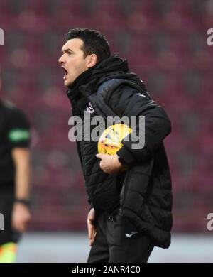 Tynecastle Park, Edinburgh, Schottland. UK. Jan 2020 18. Herzen vs Airdrie.. William Hill Scottish Cup binden. Airdrie Manager Ian Murray. Quelle: Eric mccowat/Alamy leben Nachrichten Stockfoto