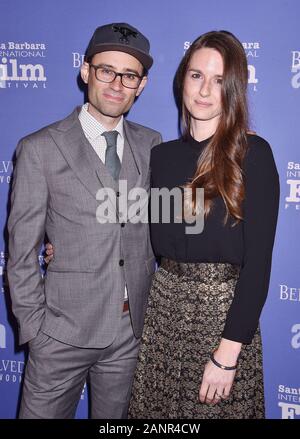 SANTA BARBARA, Ca - 17. Januar: Jonathon Lacocque und Clara Lehman nehmen an der 35. ordentlichen Santa Barbara International Film Festival - Die herausragenden Künstler des Jahres am Arlington Theater am Januar 17, 2020 in Santa Barbara, Kalifornien. Stockfoto