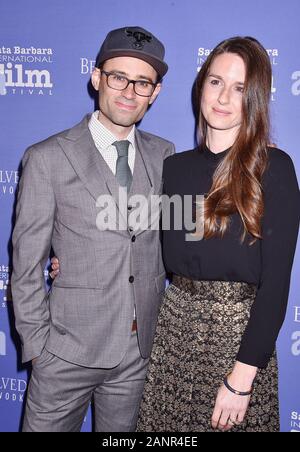 SANTA BARBARA, Ca - 17. Januar: Jonathon Lacocque und Clara Lehman nehmen an der 35. ordentlichen Santa Barbara International Film Festival - Die herausragenden Künstler des Jahres am Arlington Theater am Januar 17, 2020 in Santa Barbara, Kalifornien. Stockfoto