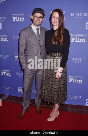 SANTA BARBARA, Ca - 17. Januar: Jonathon Lacocque und Clara Lehman nehmen an der 35. ordentlichen Santa Barbara International Film Festival - Die herausragenden Künstler des Jahres am Arlington Theater am Januar 17, 2020 in Santa Barbara, Kalifornien. Stockfoto