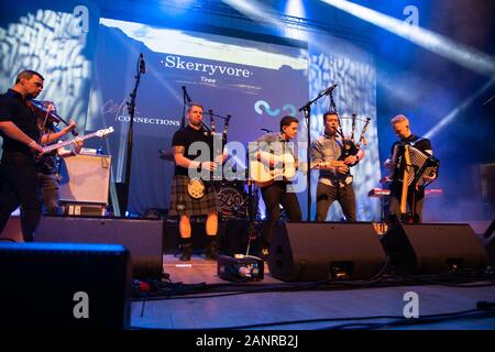 Glasgow, UK. 18. Januar 2020. Celtic Connections Festival 2020. Skerryore auf der Coastal Connections Festival als Teil von Celtic Connections 2020 durchgeführt. Stockfoto