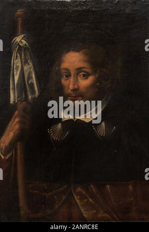 Santiago Apóstol (? - H 42). Uno de los discípulos predilectos de Jesús. Retrato de Santiago Peregrino por Bernardo Lorente Germán (1680-1759), Primera Mitad del Siglo XVIII. Museo de las Peregrinaciones y de Santiago. Santiago de Compostela. Estado de La Coruña. Galizien. España. Stockfoto