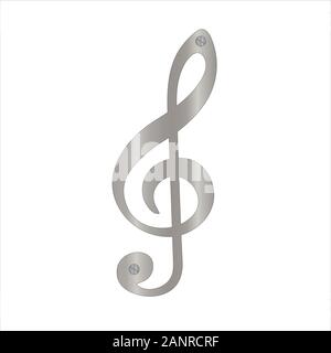 Blech G-Clef Symbol. Vector Illustration auf weißem Hintergrund Stock Vektor
