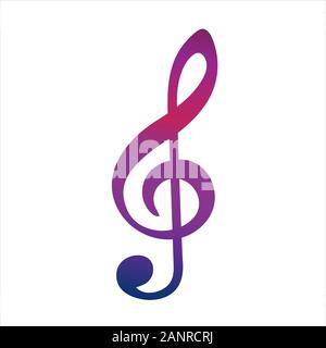 Bunte Musik G-Clef Symbol. Vector Illustration auf weißem Hintergrund Stock Vektor