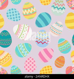 Vektor niedlich Ostern bunte Eier nahtlose Muster Stock Vektor