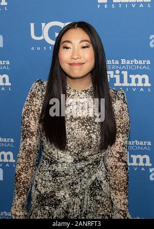 Santa Barbara, USA. 18 Jan, 2020. SANTA BARBARA, Kalifornien - 18. Januar: Awkwafina besucht die Virtuosen Preisverleihung während der 35Th Santa Barbara International Film Festival in Arlington Theater am 18. Januar 2020 in Santa Barbara, Kalifornien. Foto: Natalie Thomson/imageSPACE Credit: Imagespace/Alamy leben Nachrichten Stockfoto