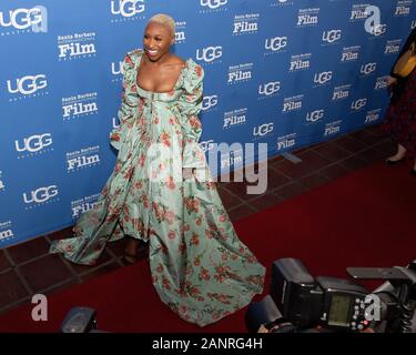 Santa Barbara, USA. 18 Jan, 2020. Cynthia Erivo besucht die Virtuosen Preisverleihung während der 35Th Santa Barbara International Film Festival in Arlington Theater am 18. Januar in Santa Barbara, Kalifornien 2020. Credit: MediaPunch Inc/Alamy leben Nachrichten Stockfoto