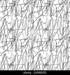 Textur mit parallelen Linien nahtlos in verschiedenen Längen und Dicken, abstrakte geometrische Muster. Schwarze und weiße Vector Illustration, Design Stock Vektor