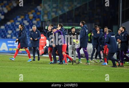 Neapel, Italien. 18 Jan, 2020. Der Trainer von ACF Fiorentina Giuseppe iachini während der SSC Napoli vs ACF Fiorentina, italienische Fußball Serie A Männer Meisterschaft in Neapel, Italien, 18. Januar 2020 Credit: Unabhängige Fotoagentur/Alamy leben Nachrichten Stockfoto