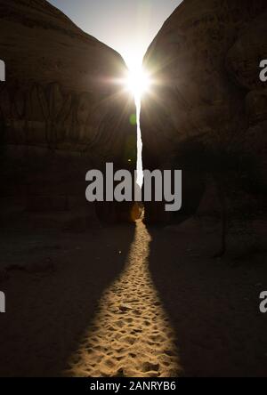 Siq von al-Diwan in Jebel Ithlib, Al Madinah Province, Alula, Saudi-Arabien Stockfoto