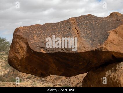 Lehyan Königreich alten Inschriften, Al Madinah Province, Alula, Saudi-Arabien Stockfoto