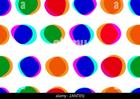 Zusammenfassung nahtlose Muster mit Kreisen multiplizieren, Farbe Hintergrund, Farbe helle Kreise, Vector Illustration Stock Vektor